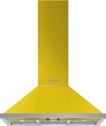Hota decorativa SMEG Portofino KPF9YW, 275 W, A+, 781 m³/h, 3 viteze, 3 filtre, Supapa, Otel inoxidabil, LED, Galben
