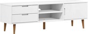 vidaXL Dulap TV „MOLDE” alb, 158x40x49 cm, lemn masiv de pin