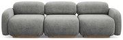 Canapea modulară gri cu tapițerie din țesătură bouclé 270 cm Ailani – Makamii