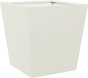 vidaXL Jardinieră de grădină, alb, 40x40x40 cm, oțel