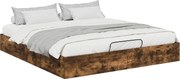 vidaXL Cadru de pat otoman Stejar Afumat 203 x 160 x 25 cm