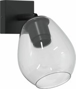 vidaXL Spot de tavan Negru 13 x 13 x 26 cm Sticlă și Metal