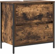 vidaXL Dulap pentru baie cu sertare stejar afumat 60x34,5x60 cm