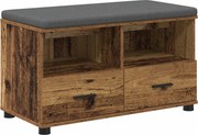 vidaXL Bancă pentru hol cu pernă cu sertar Lemn vechi 80 x 38 x 46 cm