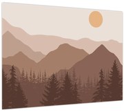 Tablou pe sticlă - Munții Maro N⁰1 (70x50 cm)
