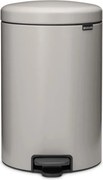 Cos de gunoi cu pedala Brabantia NewIcon 1010441, 20 l, Inchidere lenta, Baza antiderapanta, Gri deschis