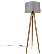 Trepied rural lemn vintage cu nuanță de in gri închis 45 cm - Tripod Classic