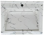 Lavoar(chiuveta) baie compozit granit, cu sifon ascuns, HouseXL LuxMarble, 80x47 cm, montaj pe blat sau masca, antibacterian, aspect marmurat