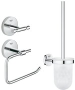 Set accesorii baie Grohe BauCity 3 in 1, perie wc (40463001) , suport hartie igienica(40457001), cuier prosop dublu (40461001)