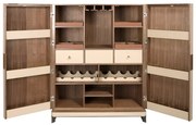 Bufet, Bar design LUX furnir de nuc si piele High sideboard