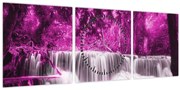 Tablou - Cascadă, violet (cu ceas) (90x30 cm)