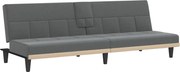 vidaXL Canapea extensibilă cu suporturi de pahar, gri închis, textil