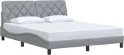 vidaXL Cadru de pat fără saltea, gri deschis, 160x200 cm, textil