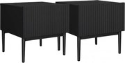Set noptiera Nicole 46 cm - picioare negre / negre