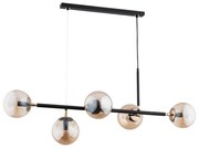 Lustră pe cablu DANSA 5xE14/10W/230V alamă/negru