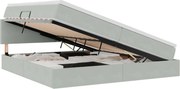 vidaXL Pat cu storage cu saltea Gri deschis 200 x 200 cm Catifea