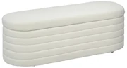 HOMCOM Bancă pentru Pat, Bancă Tapițată din Lână cu Cadru din Lemn, Bancă Otomană de Depozitare, 116x41x 40,5 cm, Alb Crem