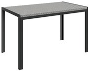 Outsunny Masă de Dining pentru Terasă 120cm, pentru 4 Persoane, Stil Dreptunghiular, Ideală pentru Exterior, Gri | Aosom Romania