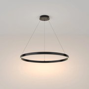 Lustra LED suspendata design modern Rim negru 80cm, 3000K