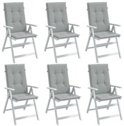 vidaXL Perne scaun cu spătar înalt 6 buc. melanj gri 120x50x4cm textil