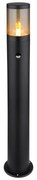 Stalp mediu pentru exterior cu senzor de miscare design modern IP44 Xeloo negru, fumuriu