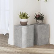 vidaXL Suport de plante, 2 buc., gri beton, 20x20x30 cm lemn prelucrat
