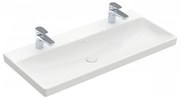 Lavoar dublu pe mobilier, Villeroy&amp;Boch Avento, 100x47cm, Alb Alpin, 4156A101