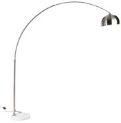 Lampă de podea cu arc din oțel cu bază din marmură albă cu abajur din oțel - Arc XXL
