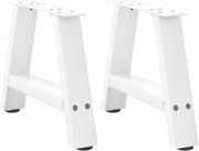 vidaXL Picioare pentru măsuță de cafea în formă de A, 2 buc., alb, 30x(30-31) cm, oțel