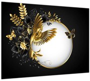 Tablou pe sticlă - Bile cu motive aurii (70x50 cm)