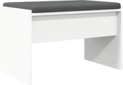 vidaXL Bancă pentru hol cu pernă Alb 63 x 38 x 40 cm
