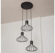 Pendul pe cablu SOLANO 3xE27/15W/230V negru/auriu
