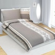 Bellatex Lenjerie de pat creponată Ornament cafea,140 x 200 cm, 70 x 90 cm