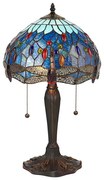 Endon 64090 - Lampă de masă Tiffany DRAGONFLY, 2xE27/60W/230V, Ø 30 cm