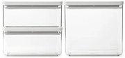 Cutii depozitare Brabantia Tasty+ Stackable 1008882, 1.5L/3.5L, Fara BPA, Inchidere etansa, Gri deschis