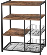 Etajeră de bucătărie MARGE maro/negru