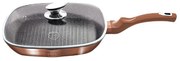 Tigaie grill marmorata cu capac, 28 cm  Rose Gold Berlinger Haus BH 1610N