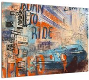 Tablou pe sticlă - Născut să călătorească (70x50 cm)