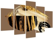 Tablou - Abstracție maro auriu N⁰2 (150x105 cm)