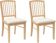 vidaXL Scaune de dining 2 pcs natural 50 x 52,5 x 91 cm