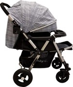 Carucior nou nascuti 2 in 1 BABY CARE™ PRO 511,Cadru aluminiu, Maner reversibil, Spatar reglabil in 5 trepte, Amortizoare, Frana picior,Pliabil , Gri
