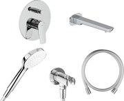 Set baterie cadă-duș Oltens Vernal 34104100, pipă baterie Oltens Vernal 39102100, 37101110, 39304100, 37200100