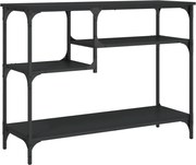 vidaXL Măsuță consolă cu rafturi, negru, 100x35x75 cm