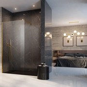 Paravan de dus tip Walk-in Radaway Modo New II auriu lucios-transparent 50 cm sticla securizata 8 mm