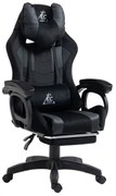 JAKS Scaun de gaming piele ecologică neagră Student