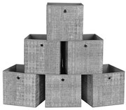 Set de 6 cutii de depozitare CURAN, gri