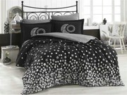 Set lenjerie pat dublu STARS, bumbac, negru/gri, 240x260 cm, cu cearce