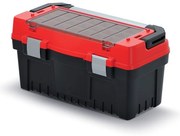 Cutie pentru scule cu mâner și încuietori din aluminiu 54,8 x 27,4 x 28,6 cm, cutii, roșu