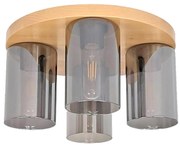 Plafoniera clasica fabricata manual din lemn SIENA SMOKE