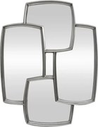 Oglinda perete design geometric QUADRA 90cm argintiu